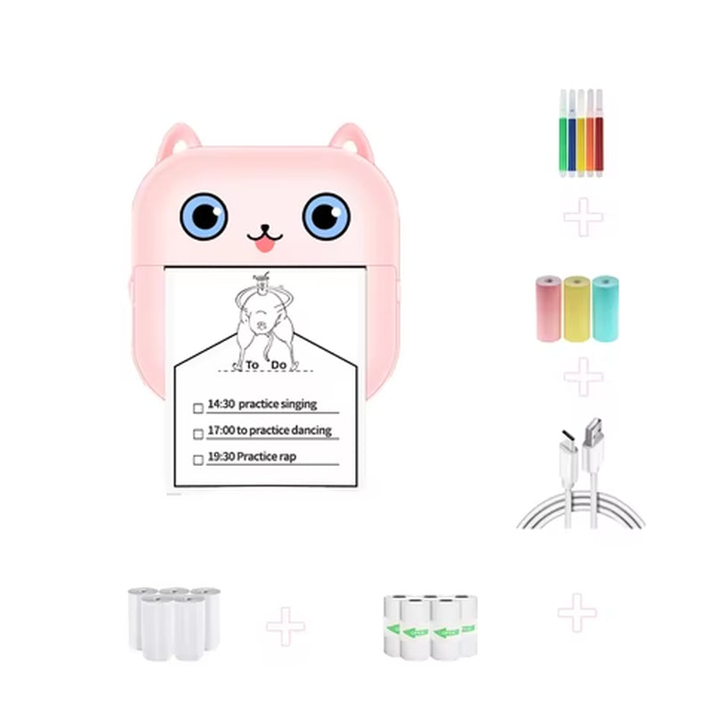 Mini Printer Thermal Adhesive Labels Printer Sticker Bluetooth Mini Pocket Label Notes Printer for Home and Office Android IOS .